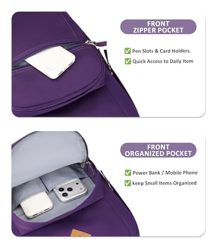 Image of abshoo Girls Solid Color Backpack For College Women Water Resistant School Bag (Purple)