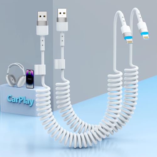 Cable CarPlay retráctil corto USB A a Lightning para conductor Uber