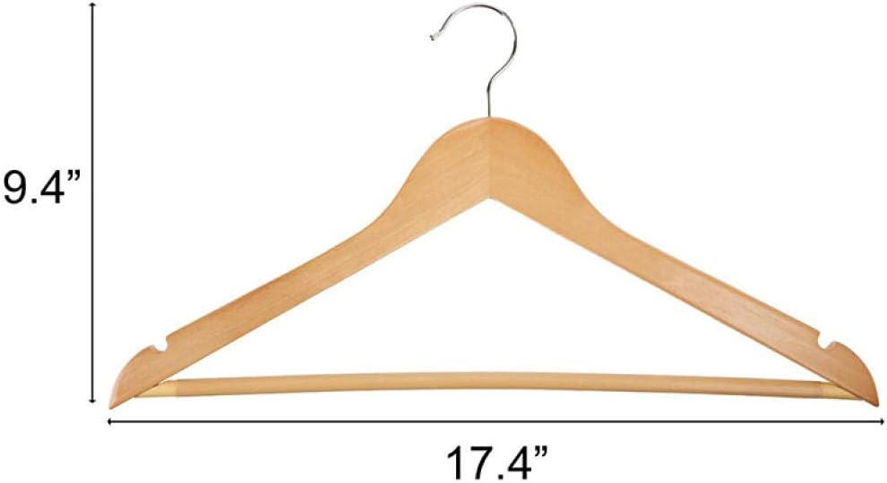Clothing Supplies Multifunctional Solid Wooden Suit Hangers Coat Hangers Natural Finished (12 Pieces/Lot)