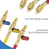 UPALDHOU AC Short Hoses with Ball Valve, R134A R410A R22 R12 Charging Hoses Refrigeration Charging Hose Set with Ball Valve Color Coded for HVAC AC Maintenance #3
