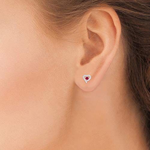 10K White Gold Earring For Girls July Birthstone Red Ruby Women Earrings - Dgla Certified Jewelry : 0.57 Cttw #TOP3