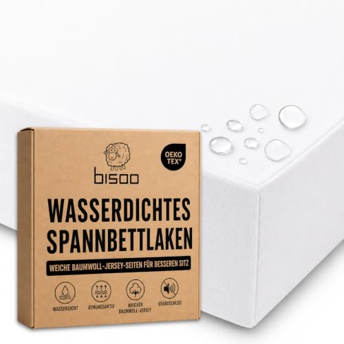 Bisoo Zauberlaken Spannbettlaken Wasserdicht 90x180 Weiß für Kinderbett