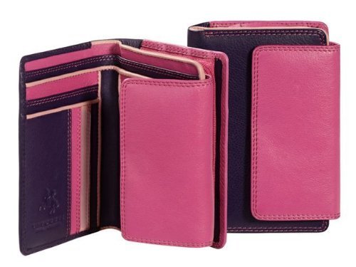Visconti RB98 Multi Colored Soft Leather Ladies / Girls Compact Bifold Wallet & Purse (Pink), Small