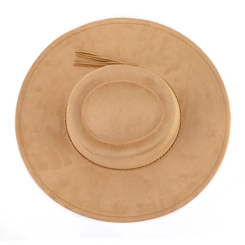 Image of LIDHAY Wide Brim Fedora Hat for Men Women Big Rancher Felt Hat Pork Pie Jazz Hat