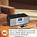 MangoKit MS4 CD Player I FM Radio I HiFi System I Bluetooth I Powerful Stereo System I Acoustic Wood Cabinet I CD Player with Speakers I 40 Presets,Headphone Jack I Metallic Black Finish