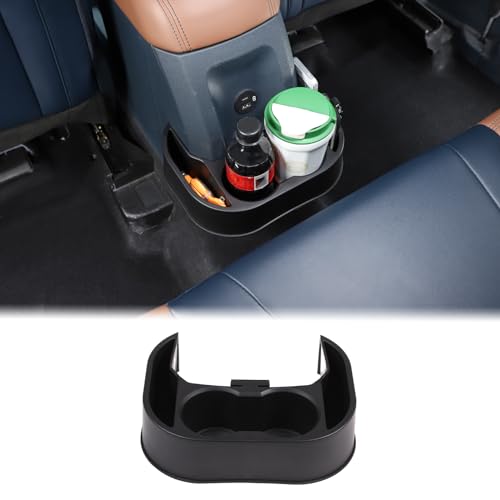 Car Rear Cup Holder Expander Organizer Tray Compatible with Ford Maverick 2022-2024 Car Seat Rear Dual Cup Holder Insert Expander Car Drink Water Bottle Holder Removable FITS Slot with Mat Accessories