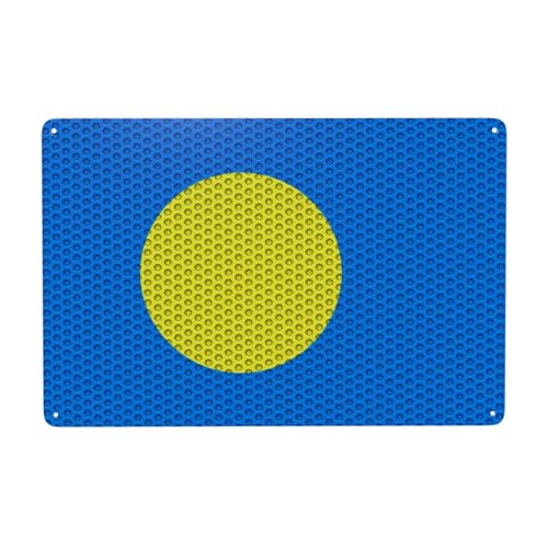 Mur Étain Panneau Drapeau des Palaos Métal Étain Signe Décorative Affiche Drôle Tin Signs pour Café Cuisine Garage 20X30CM