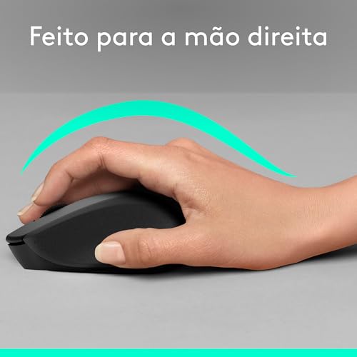 Mouse Sem Fio Logitech M330 SILENT com Clique Silencioso, Design Destro, Bateria de 18 Meses, Receptor USB, Compatível com Wi