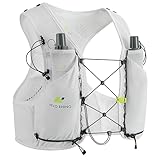 Running Hydration Vest for Women Men, Lightweight Water Vest with 2 TPU 250ML Soft Flask, Adjustable Chest Straps Runners Vest for Trial Hiking Cycling Jogging Marathon