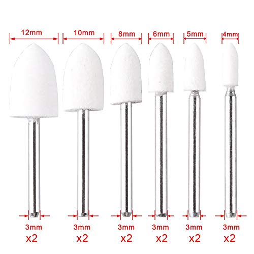 Austor 24 Pieces Wool Felt Mounted Mandrel Set 2 Shaped And 6 Sizes Polishing Buffing Wheel Bits With Free Box For Dremel Rotary Tool - 1/8 Inch Shank #TOP2
