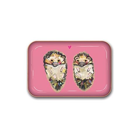 Medium Metal Catchall Tray by Studio Oh! - Eli Halpin Hedgehogs - 7" x 4.75" - Dish Tray with Unique Full-Color Artwork - Holds Jewelry, Change, Paperclips & Trinkets Cover