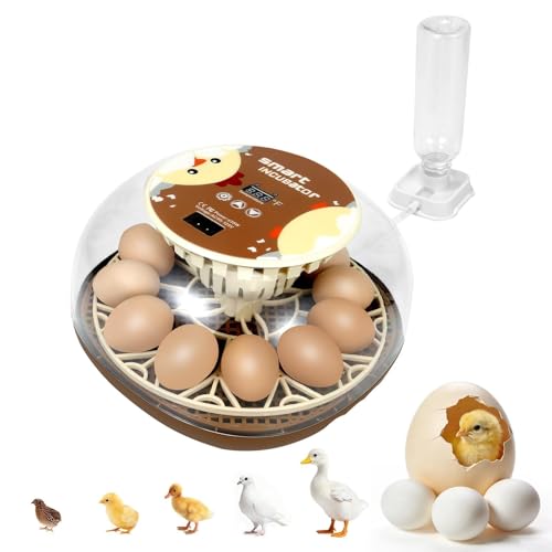 Nest I - 12 Egg Incubator for Beginners, Auto Egg Turning, Consistent Humidity with Auto-Refill Water Bottle & Stable Temp Control for Hatching Chicken, Goose, Duck, Quail, Pigeon, and Turkey