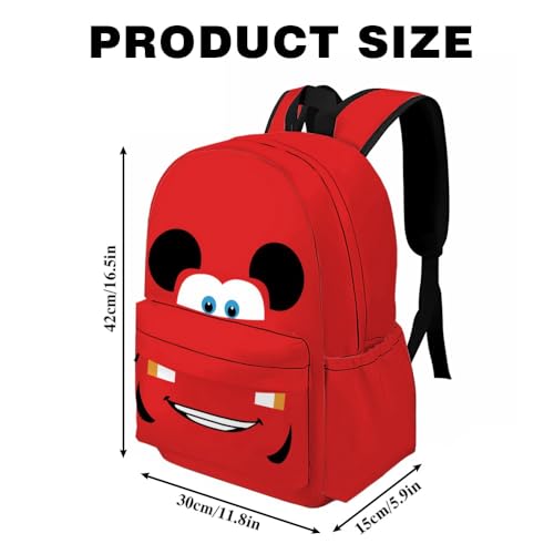 Kawaii Sky Blue Car Backpack Funny Face Bookbag Daypack Travel Work Camping Bag 16 Inch2