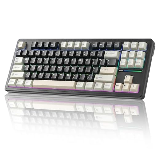 YUNZII YZ87 Gasket Mechanical Keyboard,TKL Wireless Hot Swappable with 5-Layer Padding, BT5.0/2.4G/USB-C NKRO RGB Backlit for Win/Mac (Black, Milk Switch)
