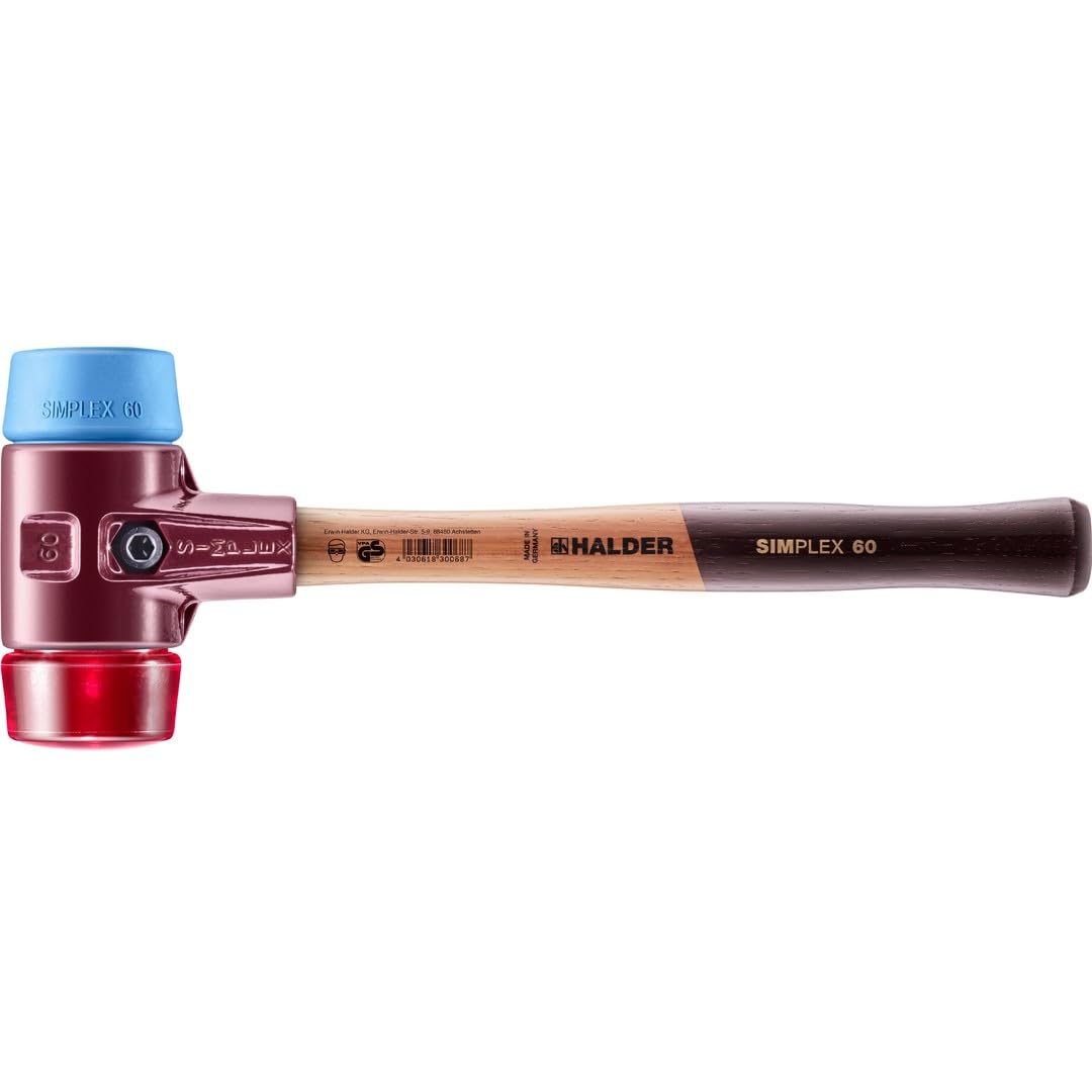 Halder 3016060 Młotek "Simplex Soft-Face TPE-Soft/Plastic", wielokolorowy, 60 mm