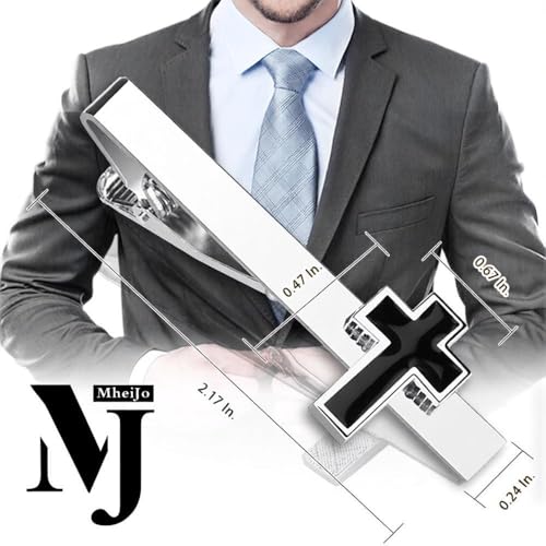 Image of Tie Clips for Men, Tie Clip, Tie Bar, Tie Bars for Men, Silver Tie Tack Pins Unique, Mens Lapel Pins for Suits Shirts, Neck Tie Clasps for Women Boys Dad Father, Jewelry Accessories Gifts for Holiday