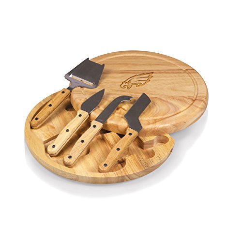 PICNIC TIME NFL Circo Cheese Board and Knife Set, Charcuterie Board Set, Wood Cutting Board, (Parawood)