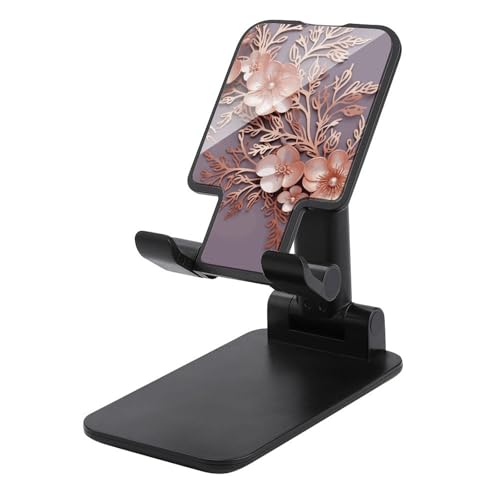 Support de téléphone pliable or rose pour soulager les cervicales au bureau