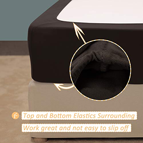 Mrs Awesome Stretch Jersey Box Spring Cover Wrap Around, Bed Skirt Alternative, Ultra Soft & Wrinkle Resistant, King/Cal King, Chocolate Brown3