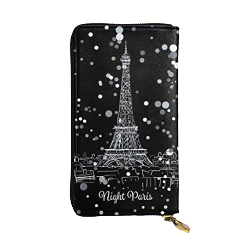 Porte-cartes pour homme et femme en cuir grain de café, l'idée cadeau Paris Tour Eiffel idéale