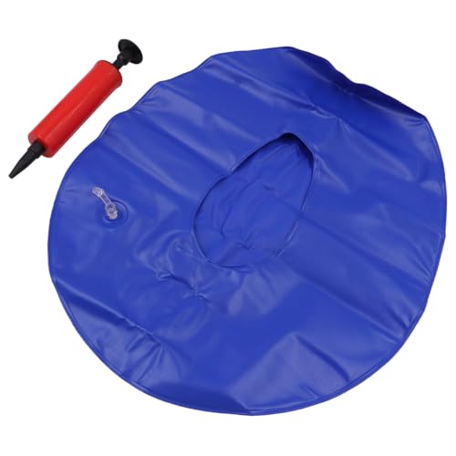 Sarini Inflatable Bedpan Bigger Washable Portable Air Inflation Blue Bed Pan Bedridden Elderly Inflatable Stool Bedsore Toilet - Image 2