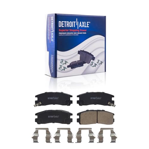 Image of Detroit Axle - Brake Kit for Chrysler Sebring Dodge Avenger Stratus Eagle Talon Mitsubishi Eclipse, Front and Rear Drilled & Slotted Brake Rotors Ceramic Brake Pads w /Hardware Replacement