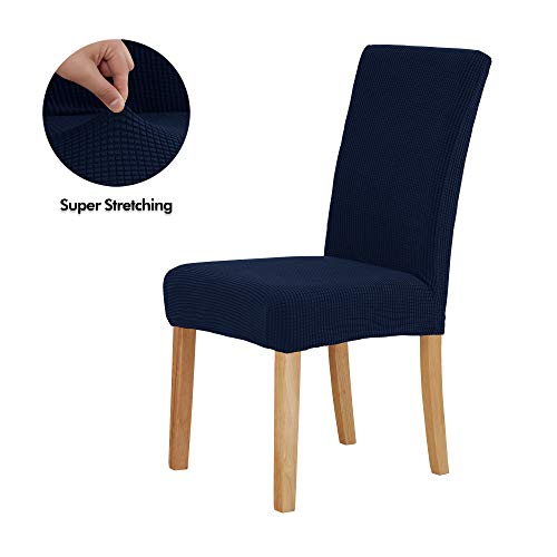 Deconovo Fundas para Sillas Elástica Lavables Comedor Asiento Cubre para Banquete Boda Fiesta Extraíble 6 Piezas Azul Marino