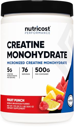 Nutricost Creatine Monohydrate Powder (Fruit Punch, 500 Gram)