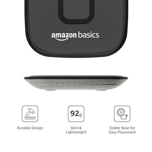 Image of Amazon Basics 15W Qi-Certified Wireless Charging Square Pad|Compatible with iPhone 13 /13 Pro /13 Mini /13 Promax /12 /11,Samsung Galaxy S21 /S20 /Note 10 /Edge Note 20Ultra /S10,Airpods Pro-Black