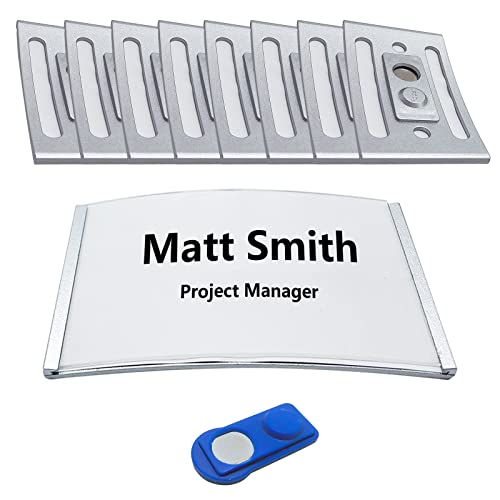 Badge Personnalisé un Badge Lot de 12 Badge Aimanté 85 x 54 mm Badges Magnétiques Insertion de Badge Porte Badge Signalisation Cover