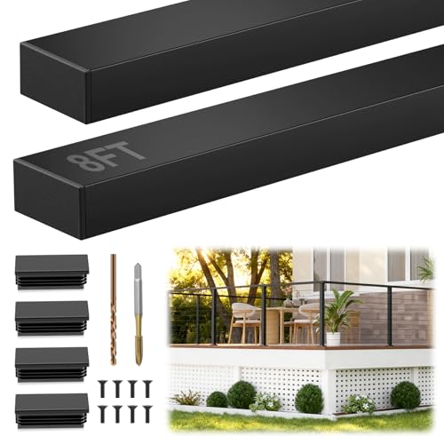 Gyykzz 8FT Stainless Steel Black Handrail for Deck Cable Railing System
