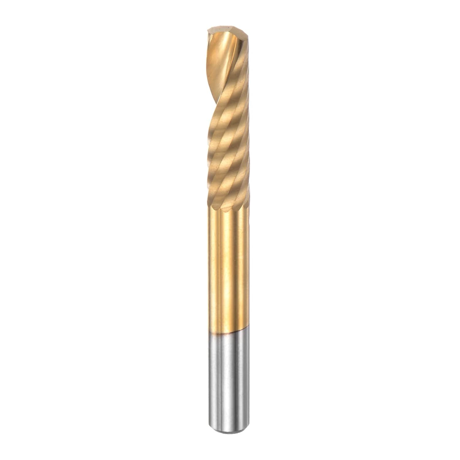 HARFINGTON End Mill CNC Router Bit 6mm Diameter 25mm Cutting 60mm Length Titanium Plated High Speed Steel Single Spiral Flute Upcut Milling Cutter for Acrylic PVC MDF Hardwood