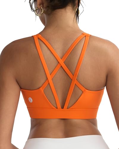 Image of RUNNING GIRL High Impact Sports Bras for Women - Scoop Neck Strappy Sports Bra High Support Moulded Cup Workout Bra