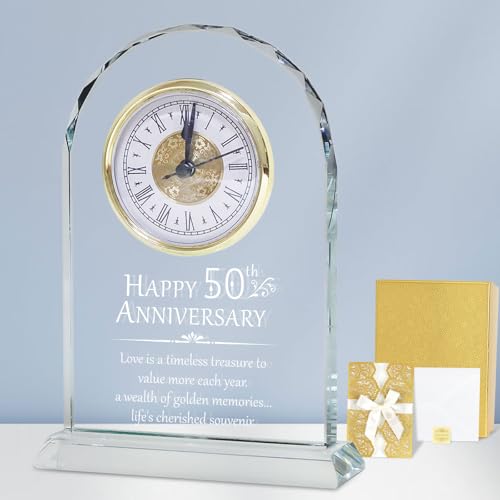 YCWF 50th Wedding Anniversary Quartz Clock,50th Anniversary Wedding Gift for Parents,50th Anniversary Decoration Gift for Parents Husband Wife Grandparents