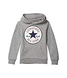  Converse Kids Boy\'s Chuck Patch Fleece Pullover Hoodie (Little Kids) Dark Grey Heather 6 Little Kids