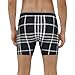 Augenstern Men'S Black White Plaid Long Boxer Briefs, Soft, Stretchy, And Comfortable For All-Day Wear