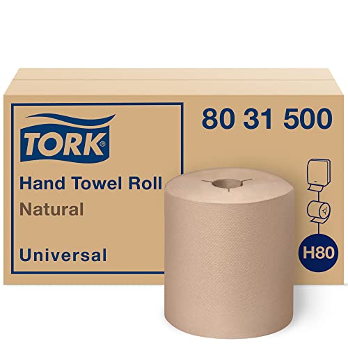 Tork Hand Towel Roll, Natural, Universal, H80, 100% Recycled, 1-Ply, 6 Rolls x 630 ft, 8031500