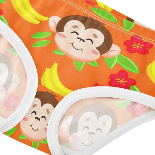 Stylish Girls Underwear Toddler 2t Cotton Girl Panties Cute Cute Cartoon Monkey Orange Briefs Underpants4