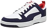 Obermaterial aus Wildleder PUMA Unisex Rebound Layup Lo SD Sneaker, White-Peacoat-High Risk Red, 41 EU