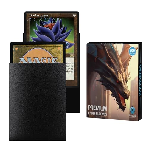 Katomula MS-01 Black Mtg Card Sleeves 300Ct, Matte Textured Back Card Sleeves Deck Card Protectors, Standard Size Card Sleeves For Magic The Gathering cover