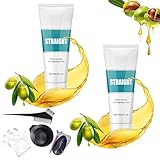 Wadexr Hair Straightening Cream, 12 Weeks of Home Use Professional Straightening for Straighter, Softer and Shinier Hair, All Hair Types (2)