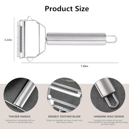 Image of 3 in 1 Vegetable Peeler with Stainless Steel Blade, Julienne Peeler for Vegetables & Fruits, Multi-Functional Potato Carrot Cucumber Peeler