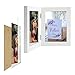 Frametory, 5x7 Double Picture Frame Hinged Photo Frames Two Folding Frame Desktop Glass Frame Vertical (White, 5x7 Double)