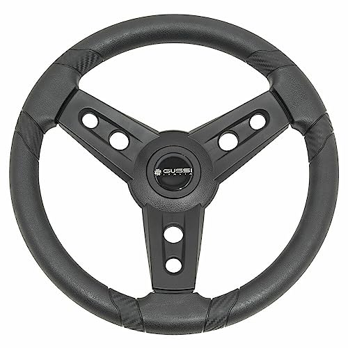 REVENGE Gussi Italia Lugana Black Golf Cart Steering Wheel for ICON and Advanced EV Models | Premium Italian-Made | Soft Touch | No Hub Adapter Needed