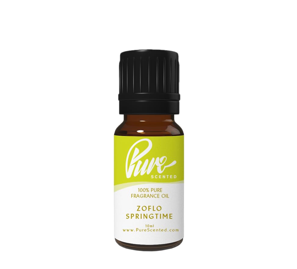 Pure Scented 10ml Fragrance Oils - 1 x 10ml Suitable for Candles, Soaps, Slime, Diffusers, Cosmetics, Wax Melts, Designer (1 x 10ml, Zoflo Springtime)
