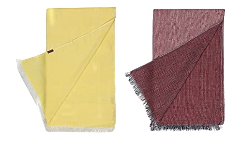 Image of Flyer Women's stole /scarf Colour- Yellow & Purple & Blue & Grey & Purple & Pink soft viscose ethnic scarves pack of 2 ST-08-ALL