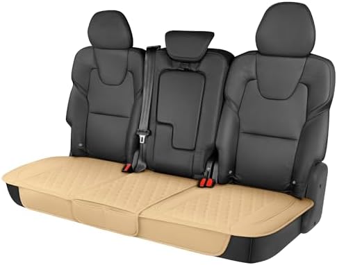 Motor Trend Rear Seat Cushion - Beige Diamond Stitched Faux Leath...