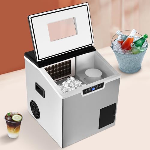 Fabricadora de hielo portátil LTIGOAW 1.8L 110V acero inoxidable miniatura 5