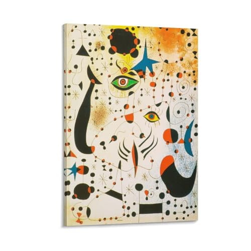 Toile Joan Miró mots de passe chiffres tableau décoration murale moderne 20x30cm