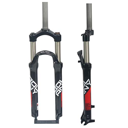 Znnd 24" Mountain Bike Suspension Fork, Aluminum Alloy Disc Brake Shoulder Control Damping Adjustment 1-1/8" Travel 100Mm (Color : A, Size : 24Inch) #TOP5